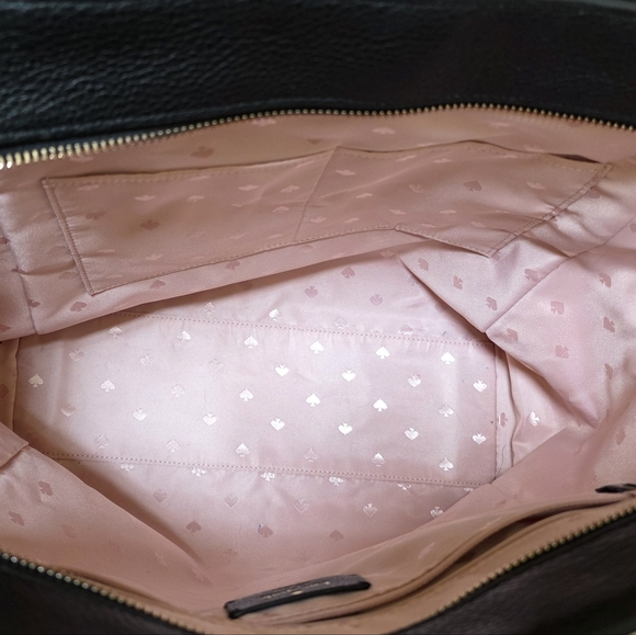 Kate Spade Marti Pebble Black Leather Tote Bag With Brass Hardware - Picture 3 of 4